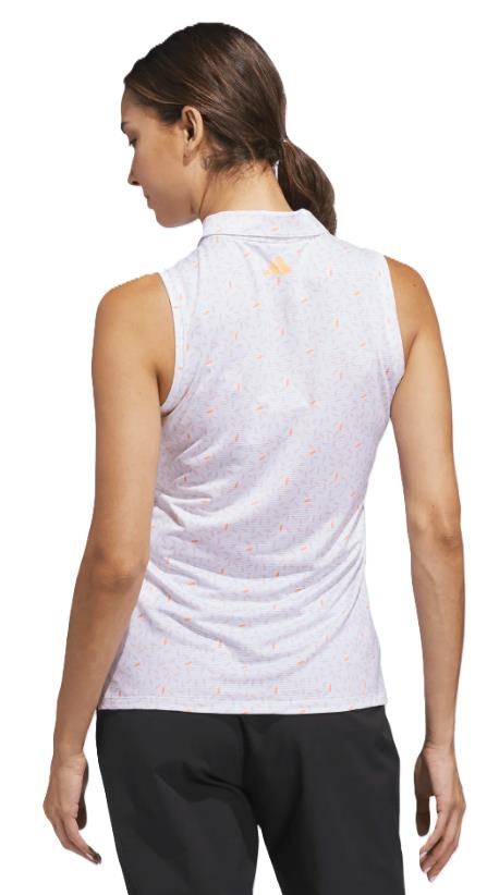Adidas Ultimate365 All Over Print Sleeveless Damen Poloshirt, weiss