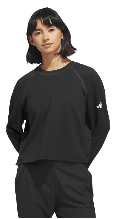 Adidas Beyond the Course Side-Snap Twistweave Damen Sweatshirt, schwarz