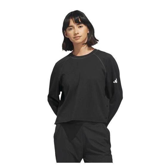 Adidas Beyond the Course Side-Snap Twistweave Damen Sweatshirt, schwarz