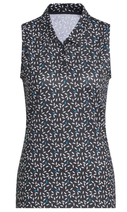 Adidas Ultimate365 All Over Print Sleeveless Damen Poloshirt, schwarz
