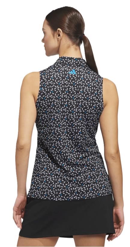 Adidas Ultimate365 All Over Print Sleeveless Damen Poloshirt, schwarz