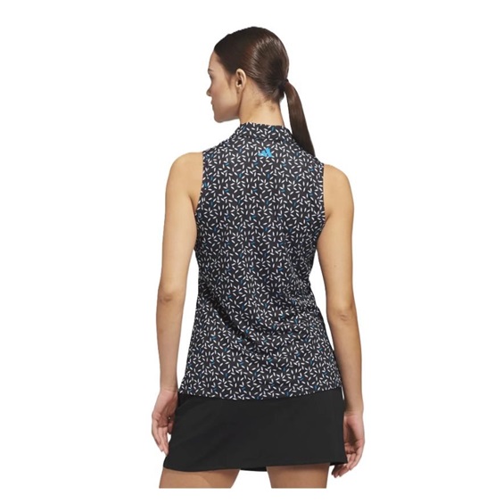 Adidas Ultimate365 All Over Print Sleeveless Damen Poloshirt, schwarz