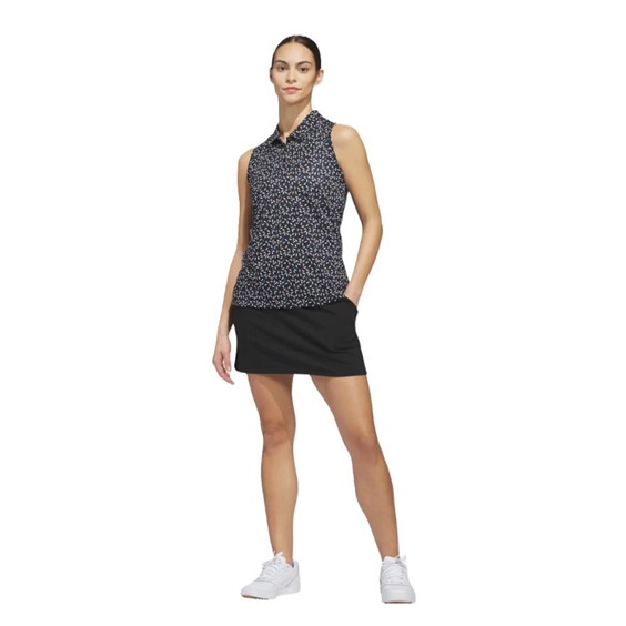 Adidas Ultimate365 All Over Print Sleeveless Damen Poloshirt, schwarz