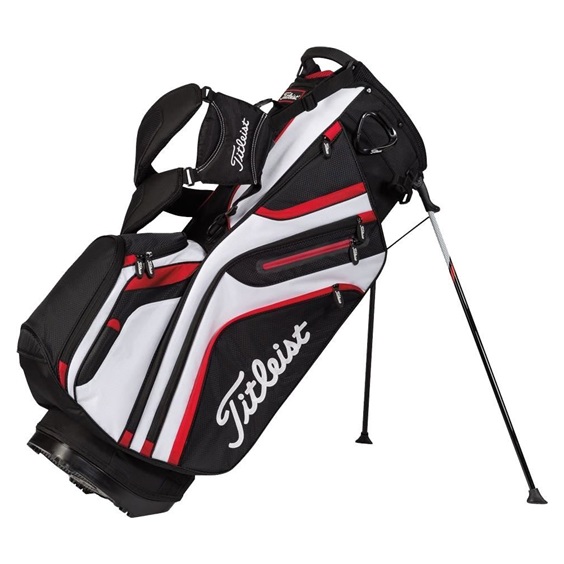 Titleist 14-Way Premium Stand Bag, schwarz/weiss/rot
