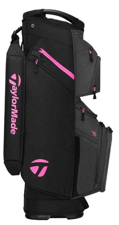 TaylorMade Cart Lite Cartbag, schwarz/grau neon rosa