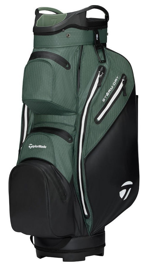 TaylorMade Storm-Dry Wasserdichtes Cart Bag, Schwarz/Dunkelgrün