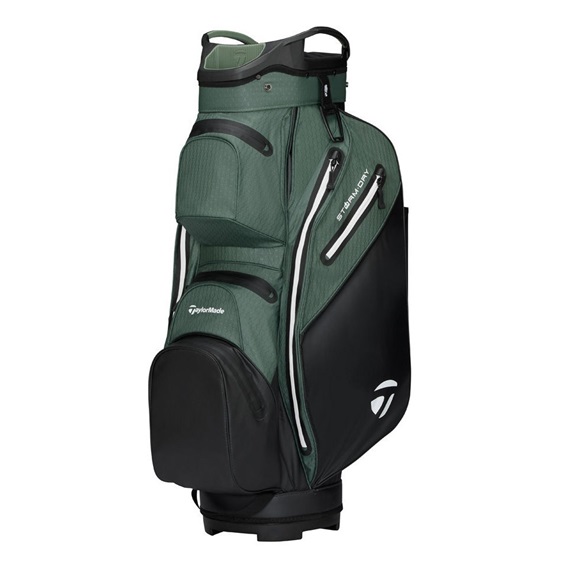 TaylorMade Storm-Dry Wasserdichtes Cart Bag, Schwarz/Dunkelgrün