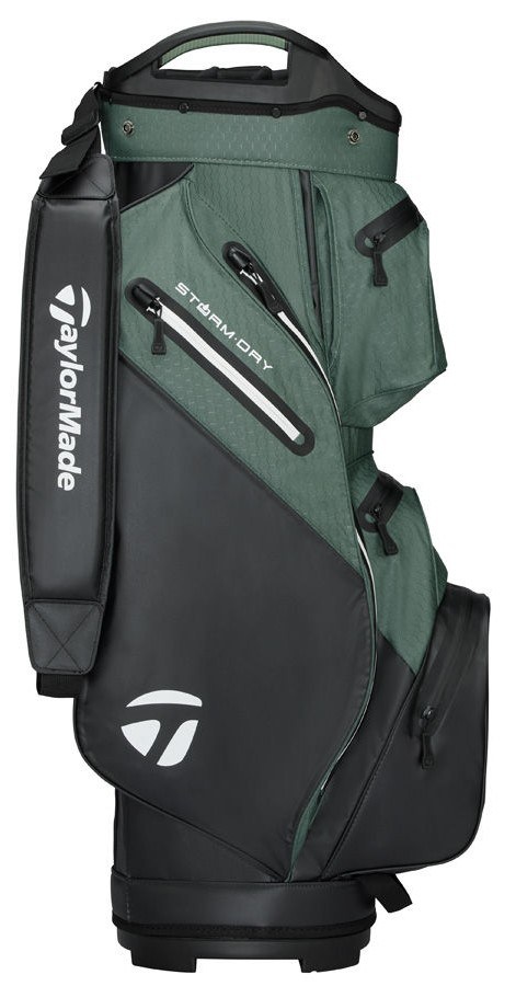 TaylorMade Storm-Dry Wasserdichtes Cart Bag, Schwarz/Dunkelgrün