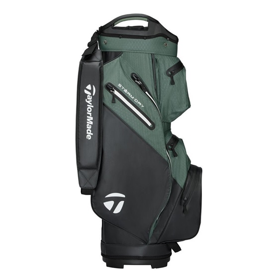 TaylorMade Storm-Dry Wasserdichtes Cart Bag, Schwarz/Dunkelgrün