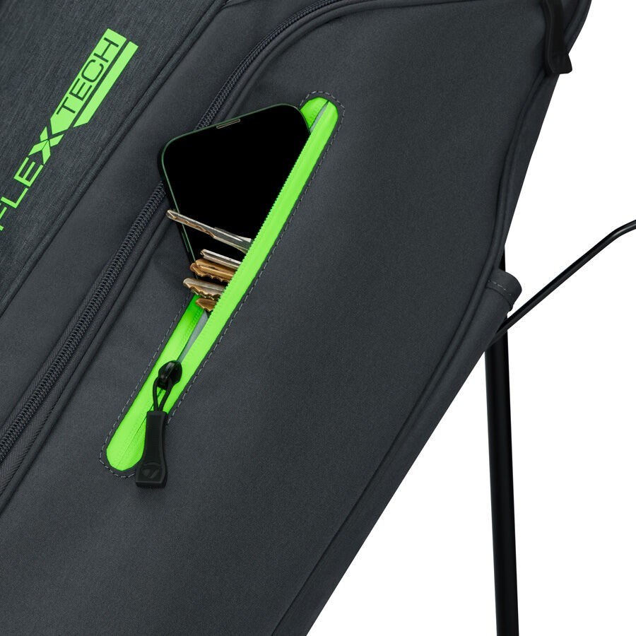 TaylorMade FlexTech Standbag, grau/neongrün