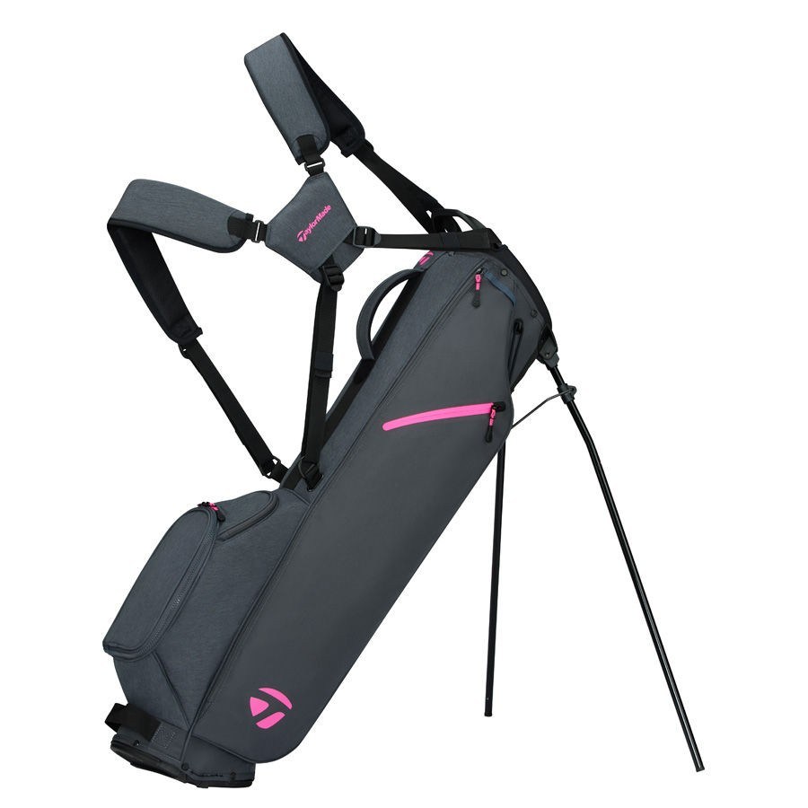 TaylorMade Flextech Carry Standbag, grau/neonrosa
