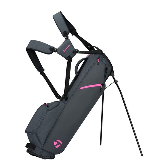 TaylorMade Flextech Carry Standbag, grau/neonrosa