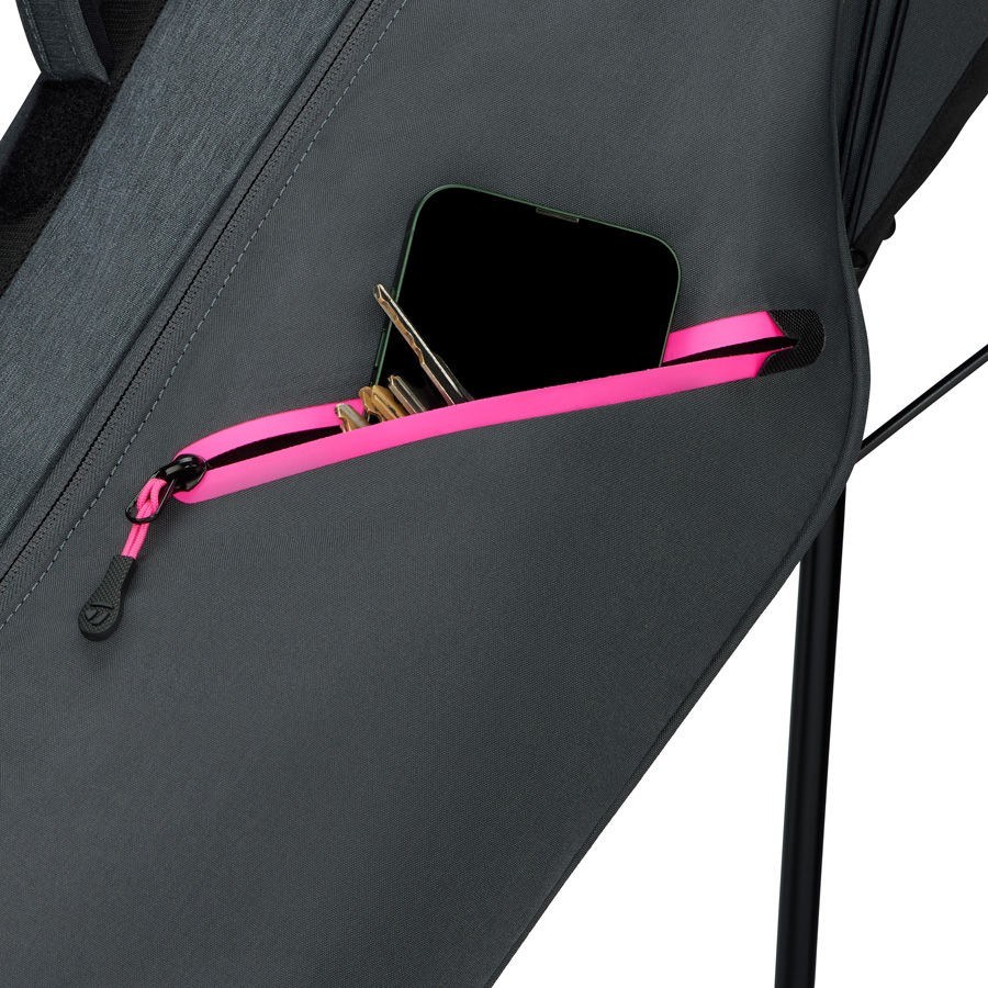 TaylorMade Flextech Carry Standbag, grau/neonrosa