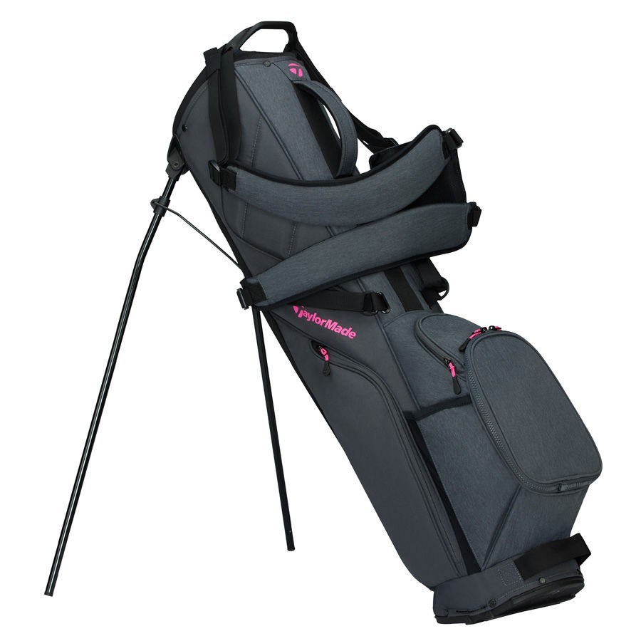 TaylorMade Flextech Carry Standbag, grau/neonrosa
