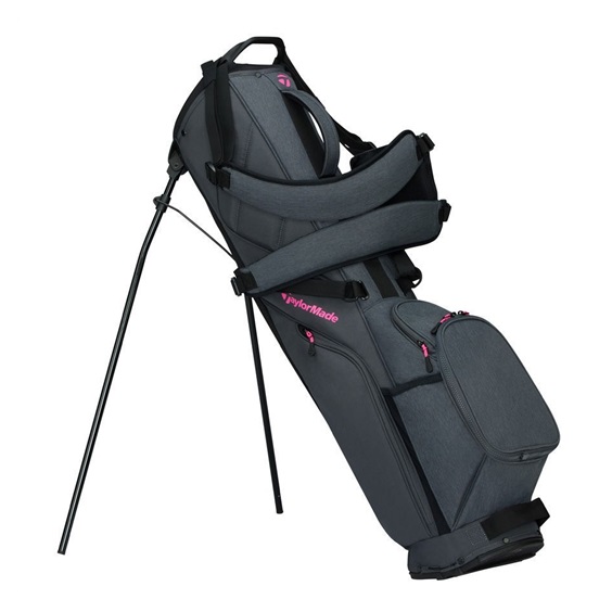 TaylorMade Flextech Carry Standbag, grau/neonrosa