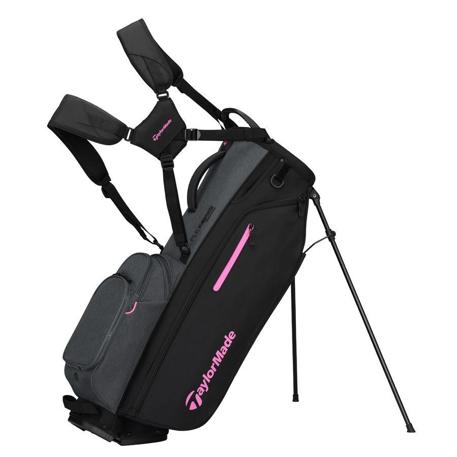 TaylorMade Flextech Crossover Standbag, schwarz/grau/neonrosa