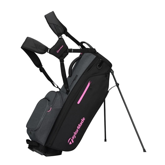 TaylorMade Flextech Crossover Standbag, schwarz/grau/neonrosa
