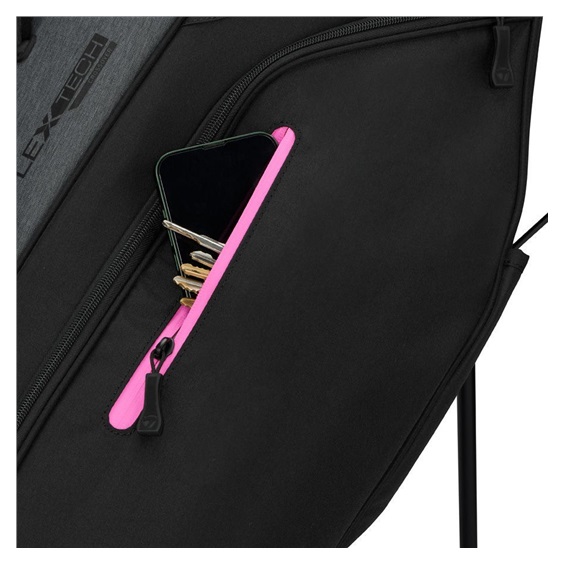 TaylorMade Flextech Crossover Standbag, schwarz/grau/neonrosa