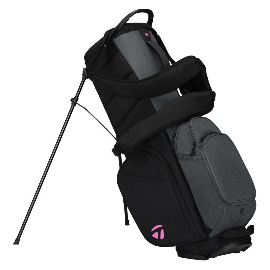 TaylorMade Flextech Crossover Standbag, schwarz/grau/neonrosa