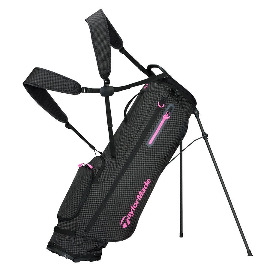 TaylorMade FlexTech Super Lite Standbag, schwarz/neonrosa