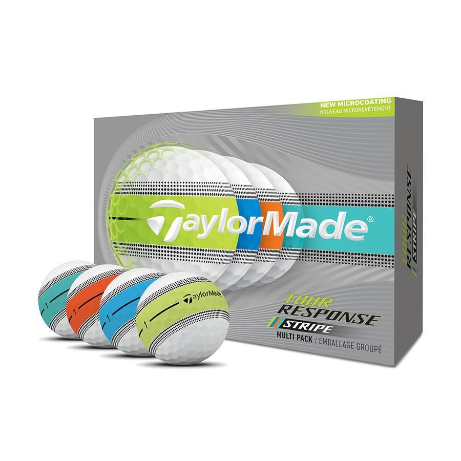 TaylorMade Tour Response Stripe Golfbälle, neon multi