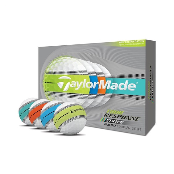 TaylorMade Tour Response Stripe Golfbälle, neon multi