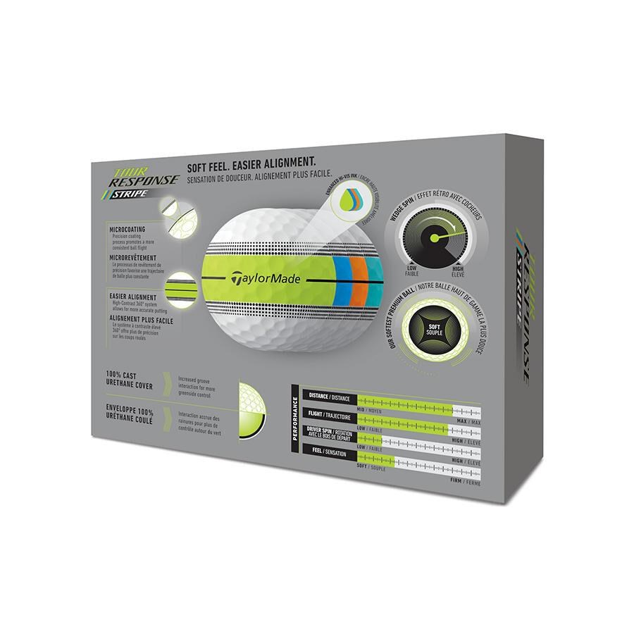 TaylorMade Tour Response Stripe Golfbälle, neon multi