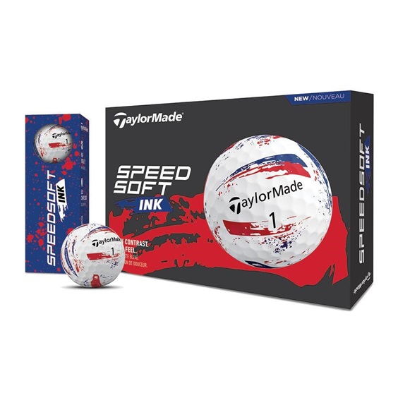 TaylorMade SpeedSoft Ink Blue/Red Golfbälle