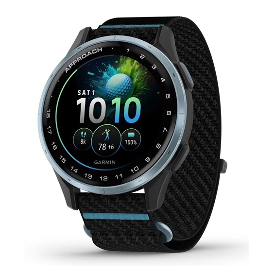 Garmin Approach J1 Kinder-Golf-Smartwatch,schwarz/azurblau aluminium