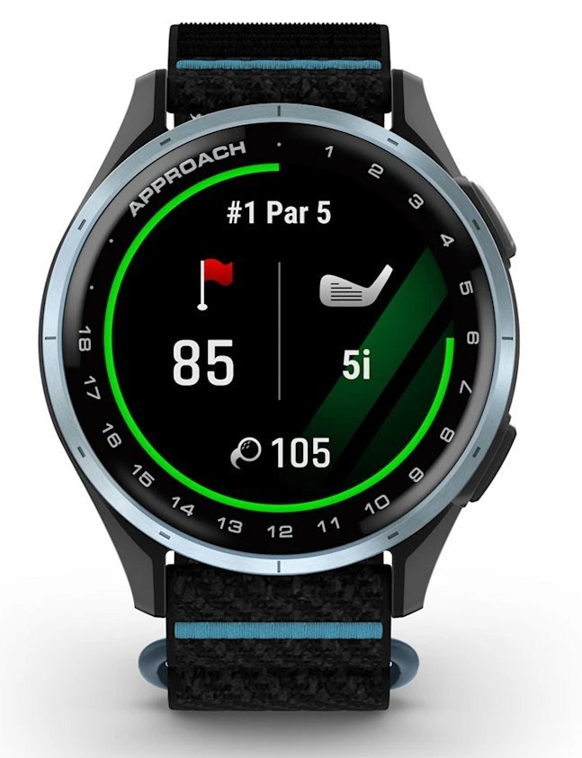 Garmin Approach J1 Kinder-Golf-Smartwatch,schwarz/azurblau aluminium