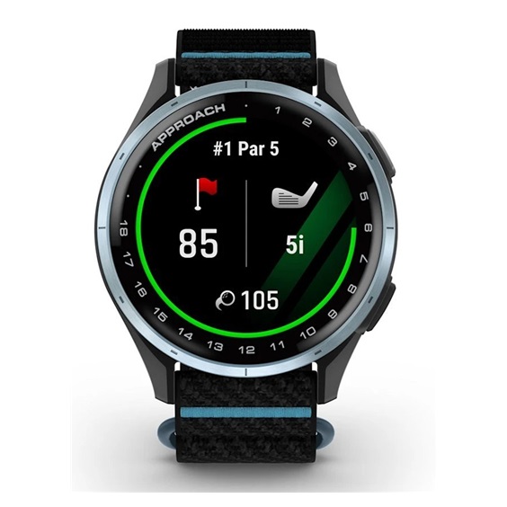 Garmin Approach J1 Kinder-Golf-Smartwatch,schwarz/azurblau aluminium