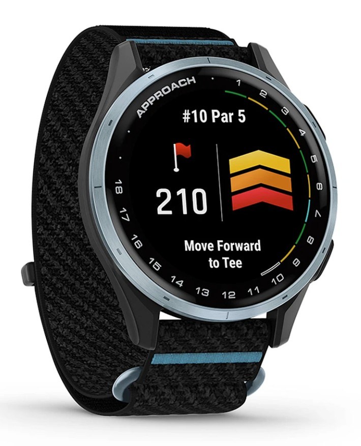 Garmin Approach J1 Kinder-Golf-Smartwatch,schwarz/azurblau aluminium