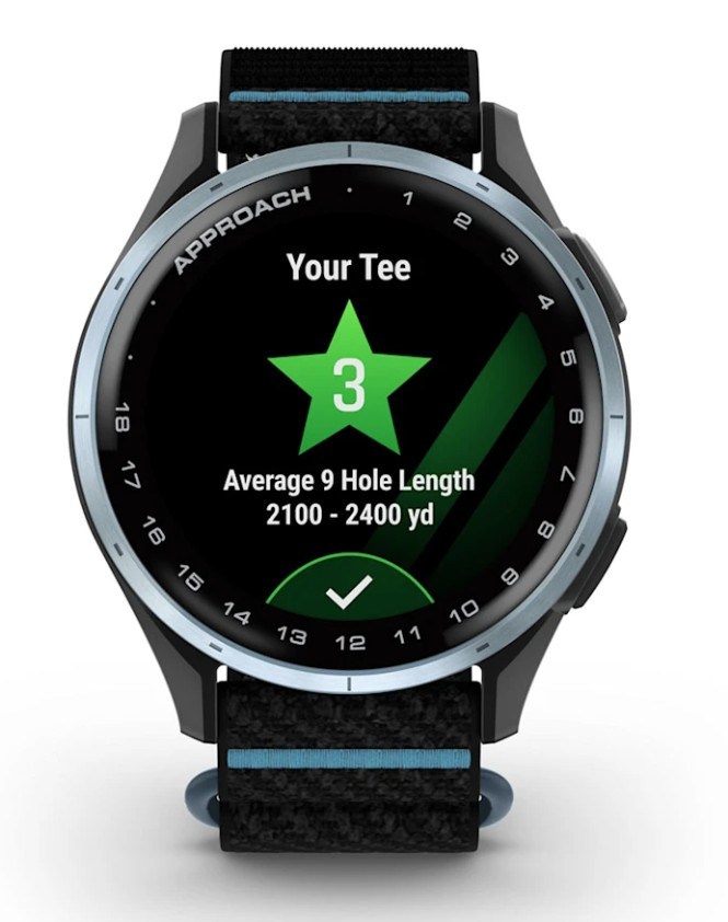 Garmin Approach J1 Kinder-Golf-Smartwatch,schwarz/azurblau aluminium
