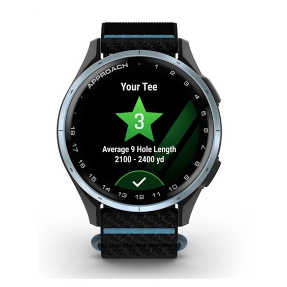 Garmin Approach J1 Kinder-Golf-Smartwatch,schwarz/azurblau aluminium