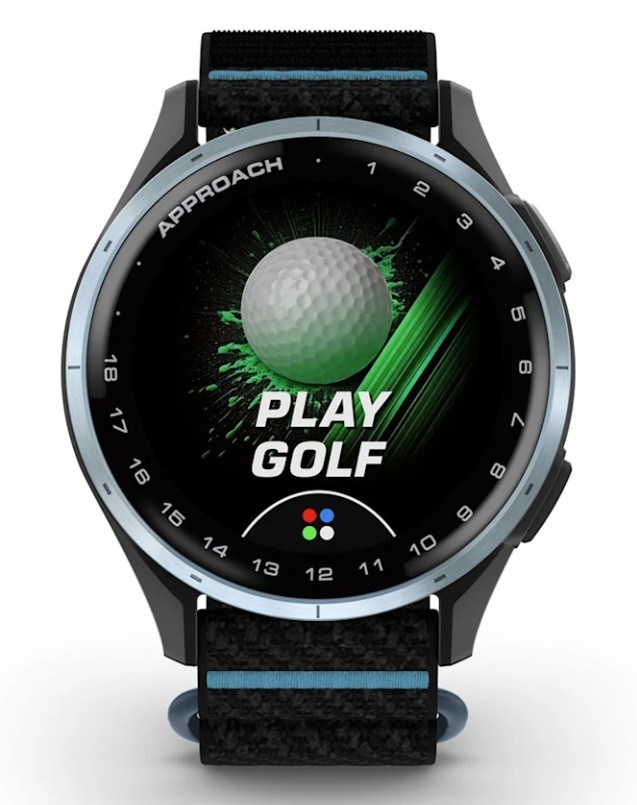 Garmin Approach J1 Kinder-Golf-Smartwatch,schwarz/azurblau aluminium