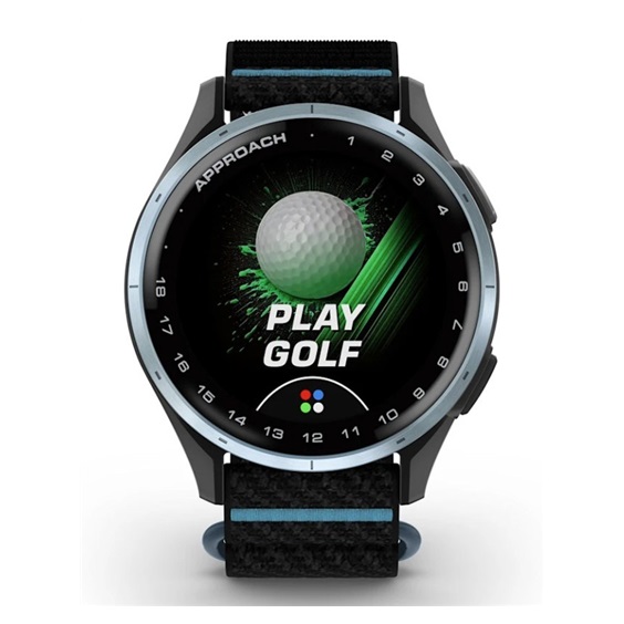 Garmin Approach J1 Kinder-Golf-Smartwatch,schwarz/azurblau aluminium