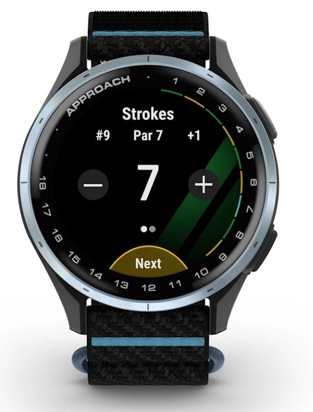 Garmin Approach J1 Kinder-Golf-Smartwatch,schwarz/azurblau aluminium