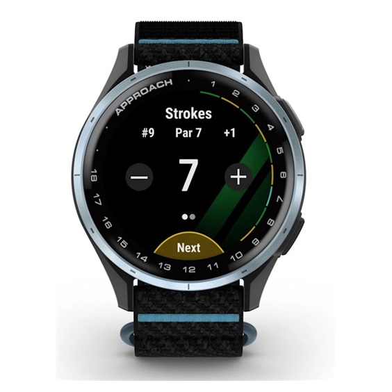 Garmin Approach J1 Kinder-Golf-Smartwatch,schwarz/azurblau aluminium