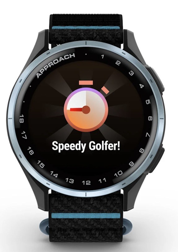 Garmin Approach J1 Kinder-Golf-Smartwatch,schwarz/azurblau aluminium