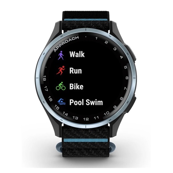 Garmin Approach J1 Kinder-Golf-Smartwatch,schwarz/azurblau aluminium