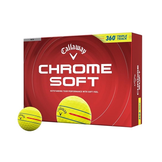 Callaway Chrome Soft 360 Triple Track Golfbälle, gelb