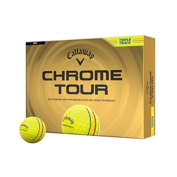 Callaway Chrome Tour Triple Track Golfbälle, gelb