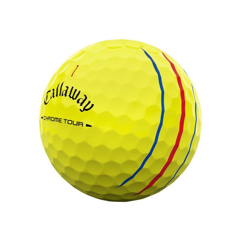 Callaway Chrome Tour Triple Track Golfbälle, gelb