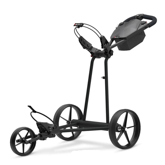 Big Max e-TI Elektrotrolley + Akku und Ladegerät, schwarz + Batterie, Ladegerät, 27+ Batterien