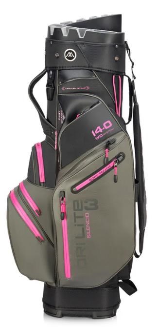 Big Max Dri Lite Silencio 3 Cartbag, charcoal/black/fuchsia
