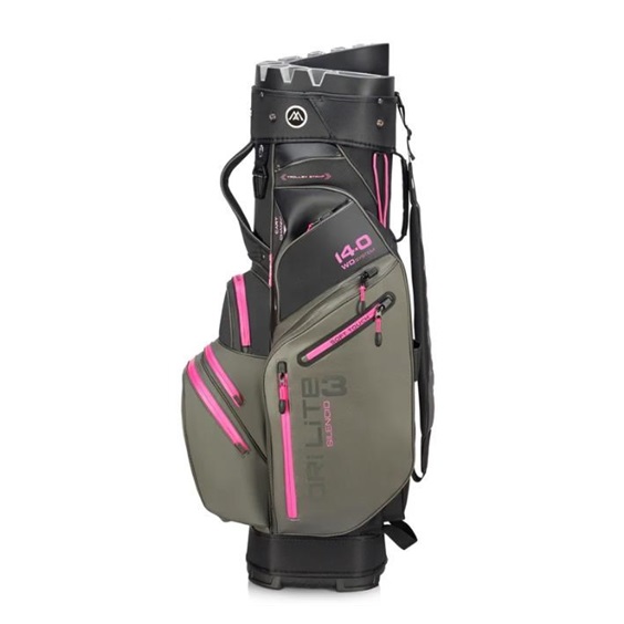 Big Max Dri Lite Silencio 3 Cartbag, charcoal/black/fuchsia