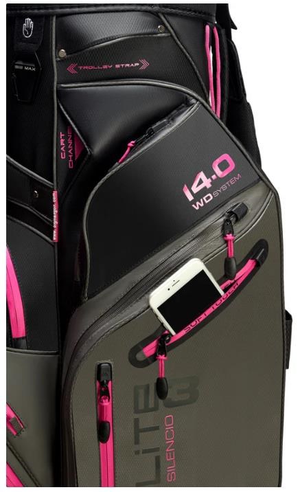 Big Max Dri Lite Silencio 3 Cartbag, charcoal/black/fuchsia