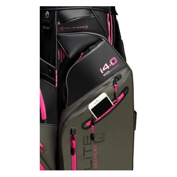 Big Max Dri Lite Silencio 3 Cartbag, charcoal/black/fuchsia