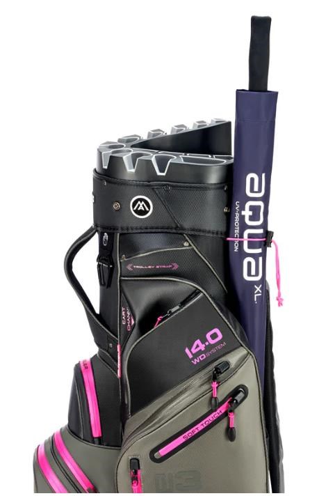 Big Max Dri Lite Silencio 3 Cartbag, charcoal/black/fuchsia