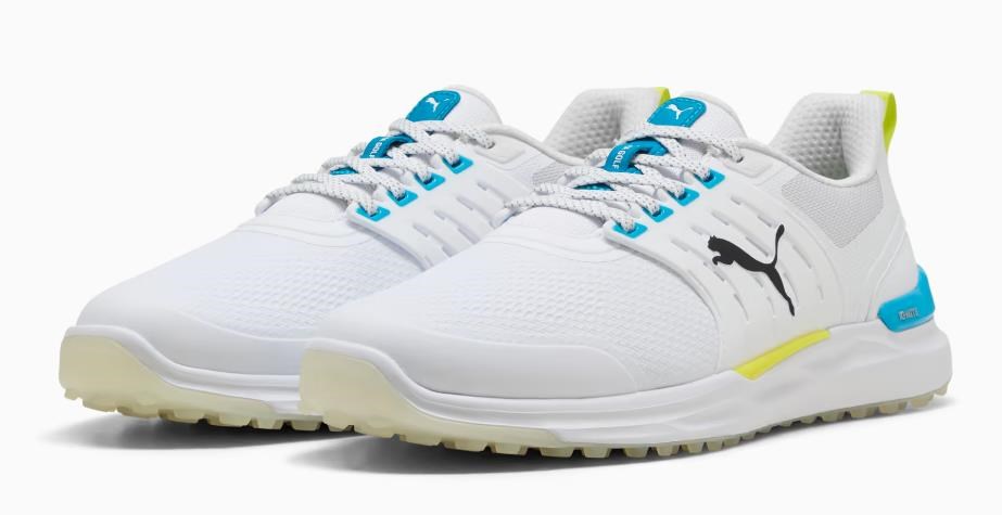 Puma Ignite Elevate 2 Herren Golfschuhe, white/speed blue/apple spritz